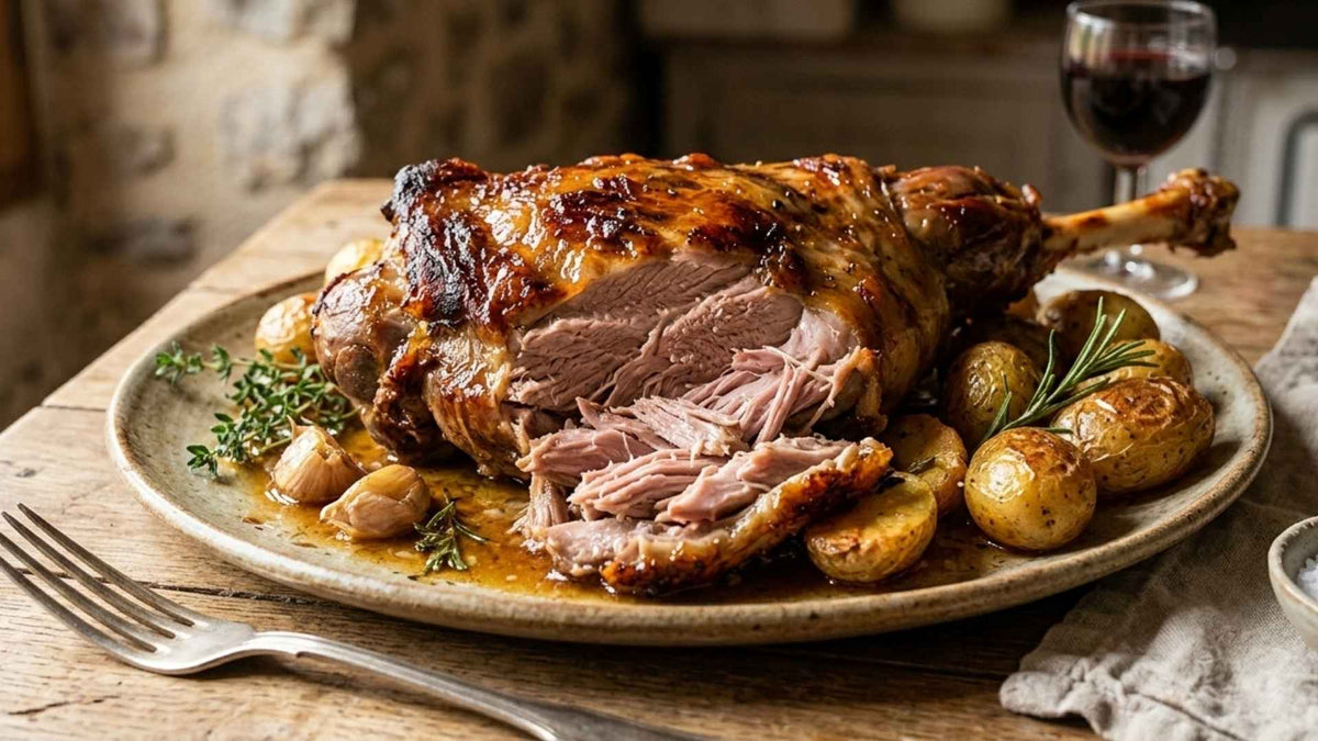 Gigot d'agneau de lait des pyrénées confit sept heures