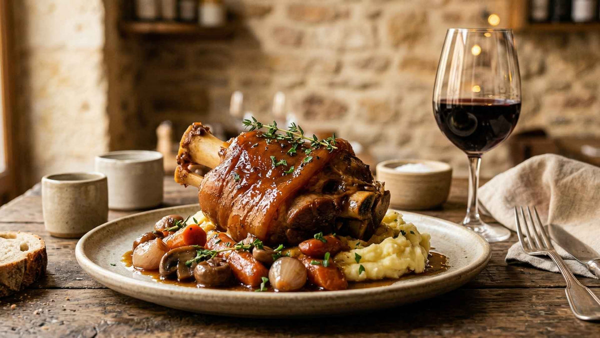 Jarret de porc braisé à la bière et miel