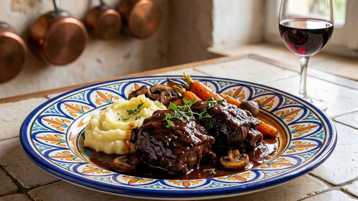 Joue de veau confite au vin de bordeaux