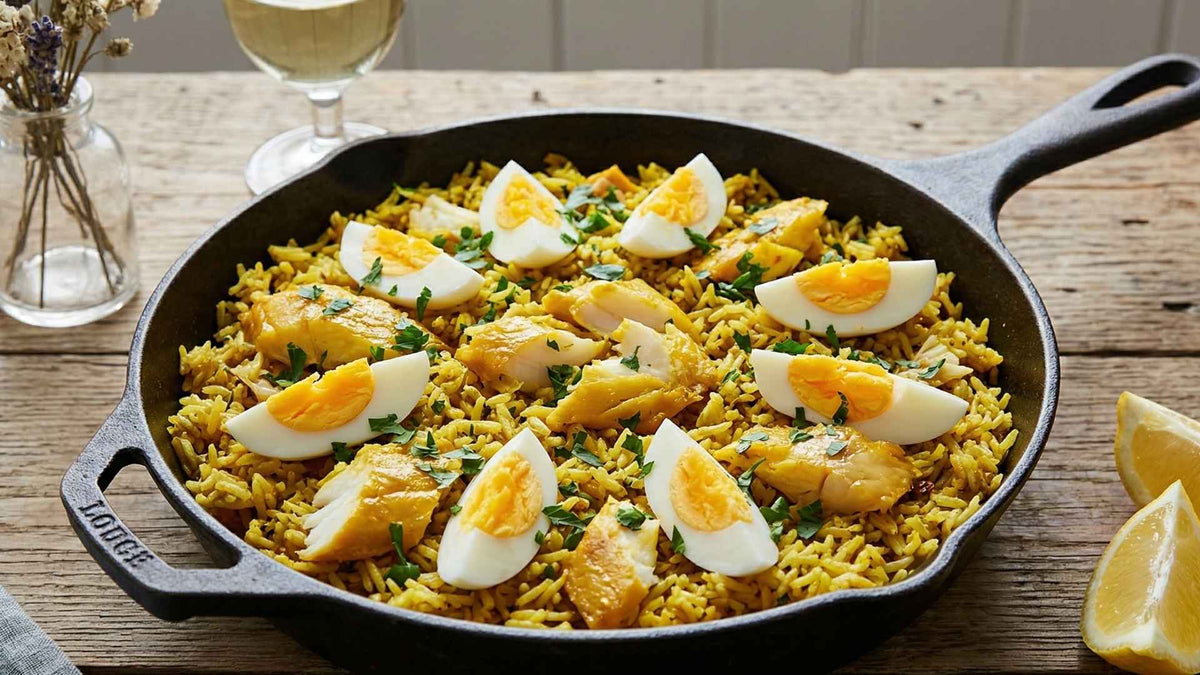 Kedgeree au haddock fumé, riz et œufs