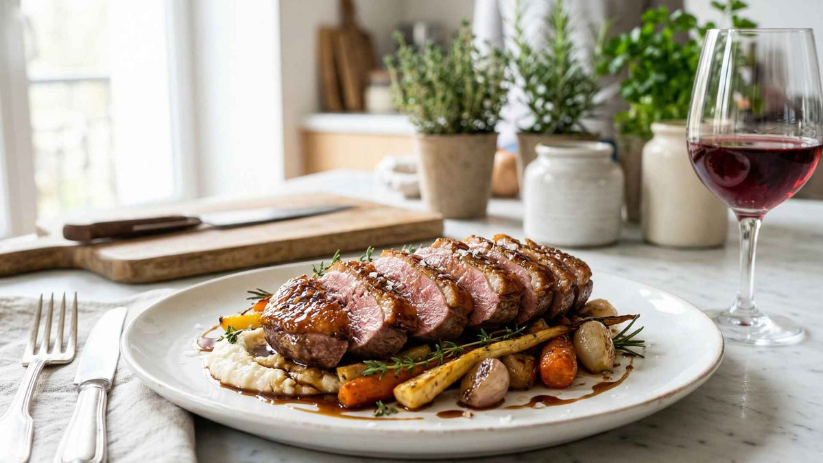 Magret de canard sauvage laqué au miel d'acacia