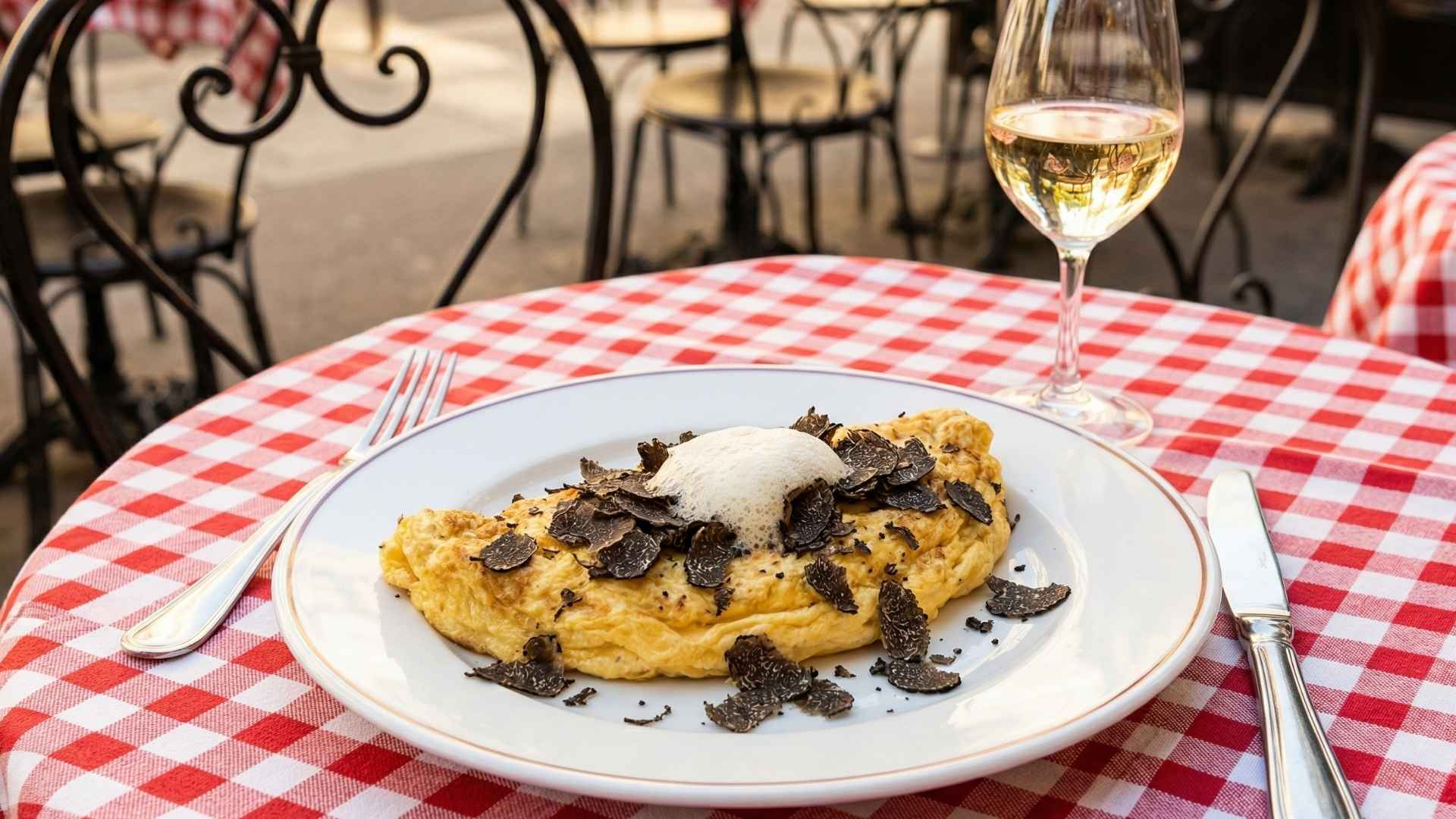 Omelette aux truffes noires du Périgord et beurre mousseux