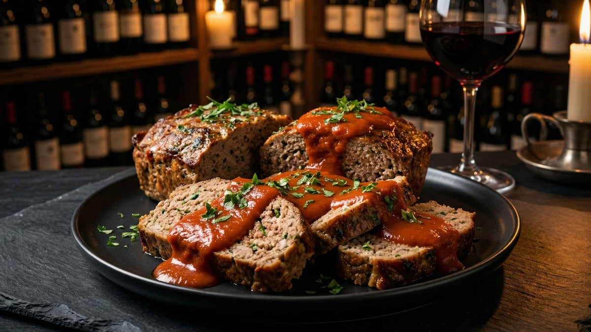 Pain de viande moelleux aux herbes et coulis de tomate