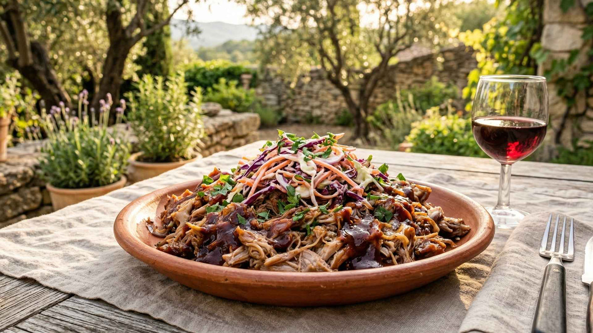 Porc effiloché fondant à la sauce barbecue maison