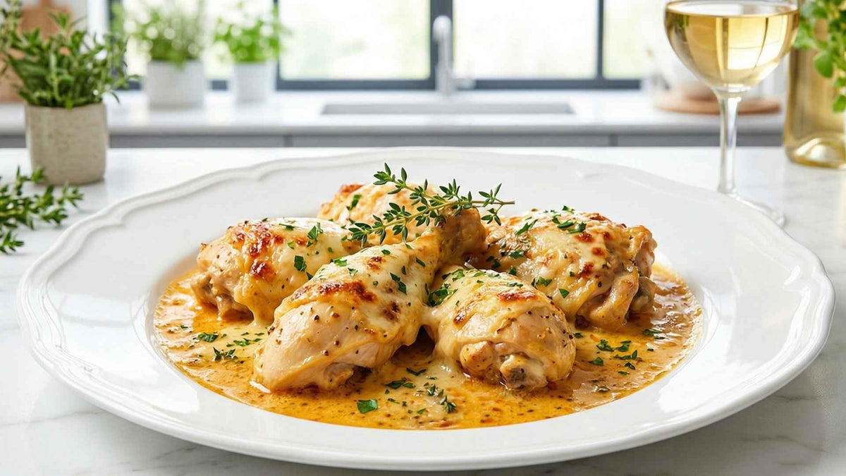 Poulet Gaston Gérard au vin de chablis