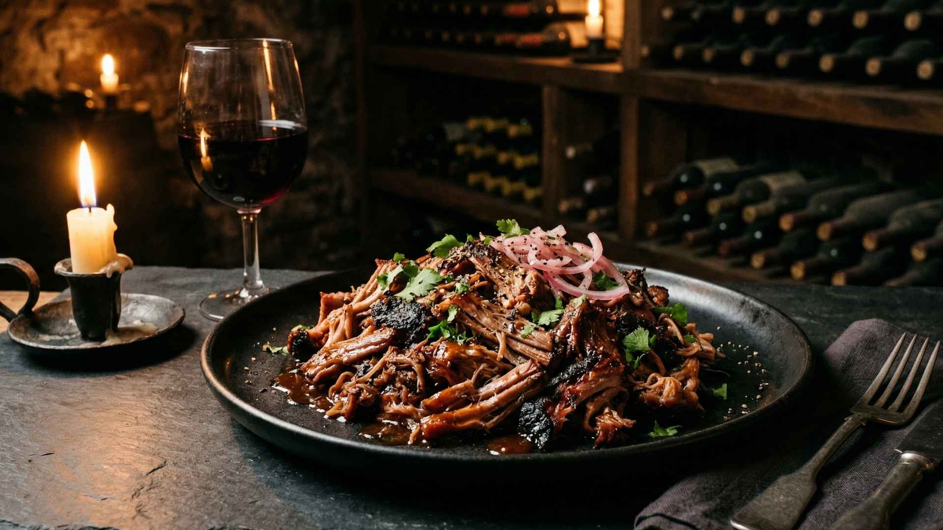Pulled pork effiloché au barbecue fumé