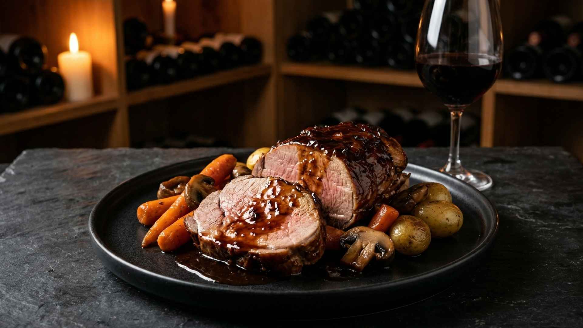 Quasi de veau fermier laqué au jus de braisage