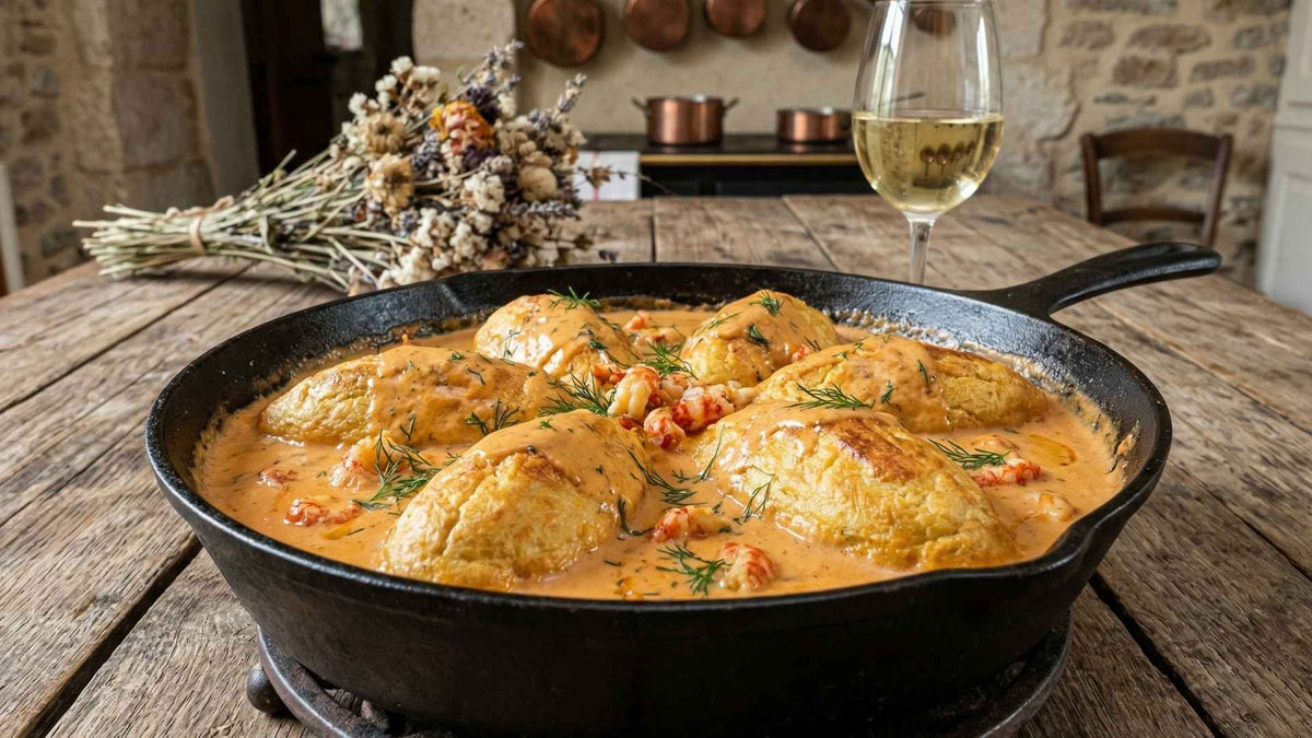 Quenelle lyonnaise de brochet soufflée à la sauce nantua