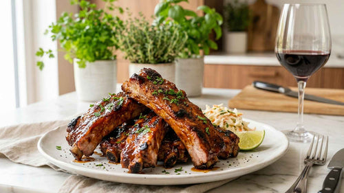 Ribs de porc caramélisés au four à la sauce barbecue