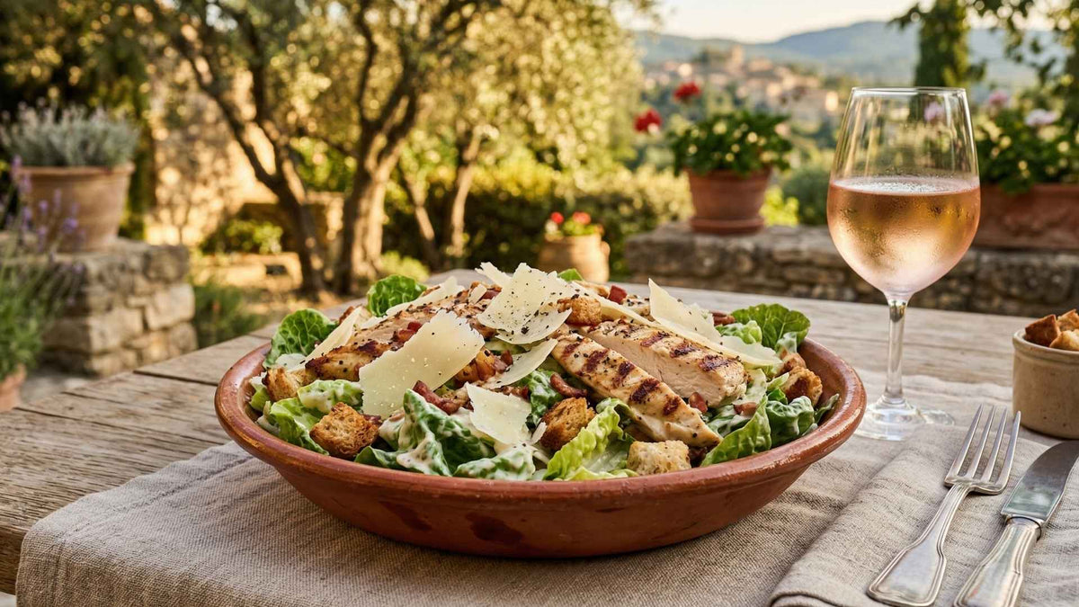 Salade César au poulet grillé et copeaux de parmesan