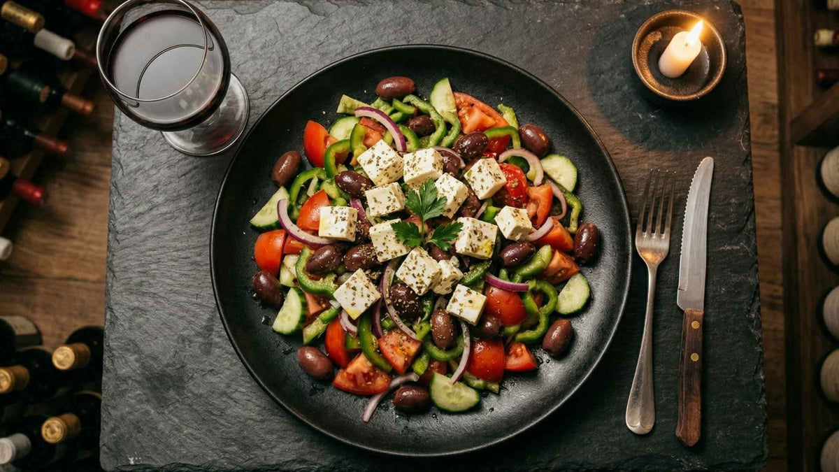 Salade grecque à la feta et olives de Kalamata