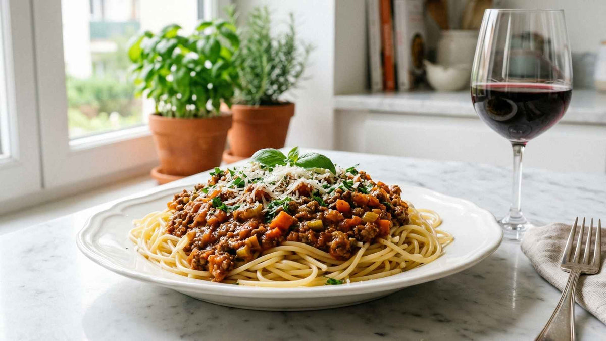 Sauce bolognaise maison longuement mijotée aux légumes