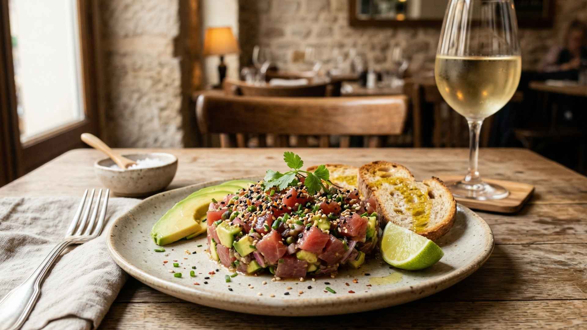 Tartare de thon rouge à l'avocat et sésame grillé