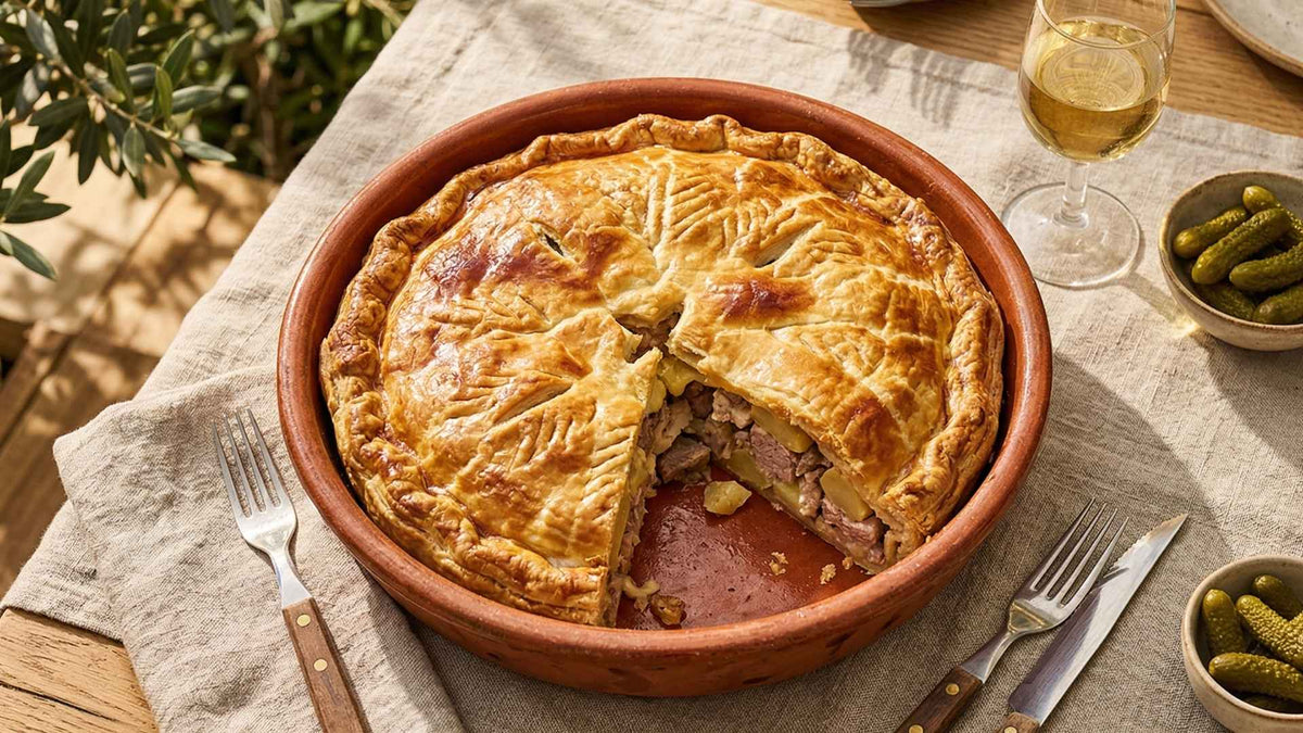 Tourte comtoise généreuse aux deux viandes