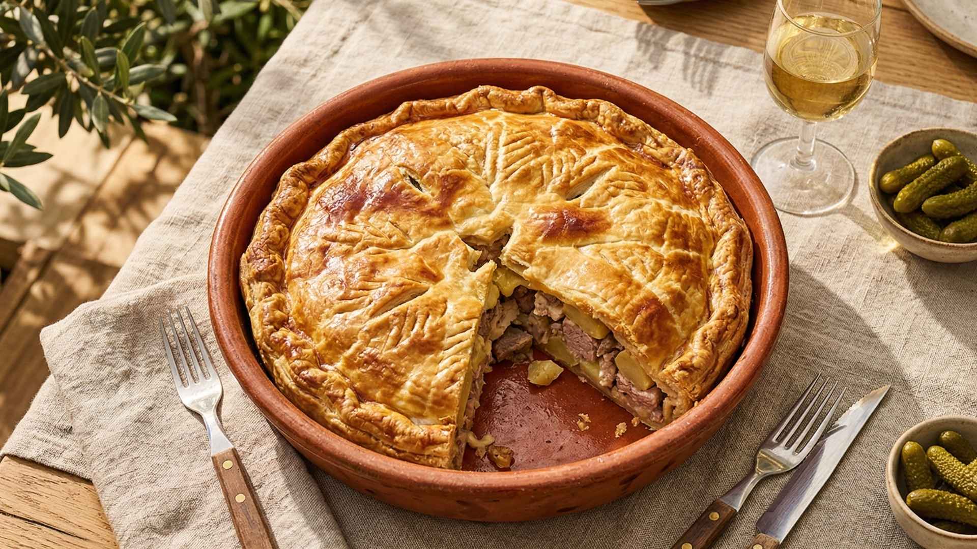 Tourte comtoise généreuse aux deux viandes