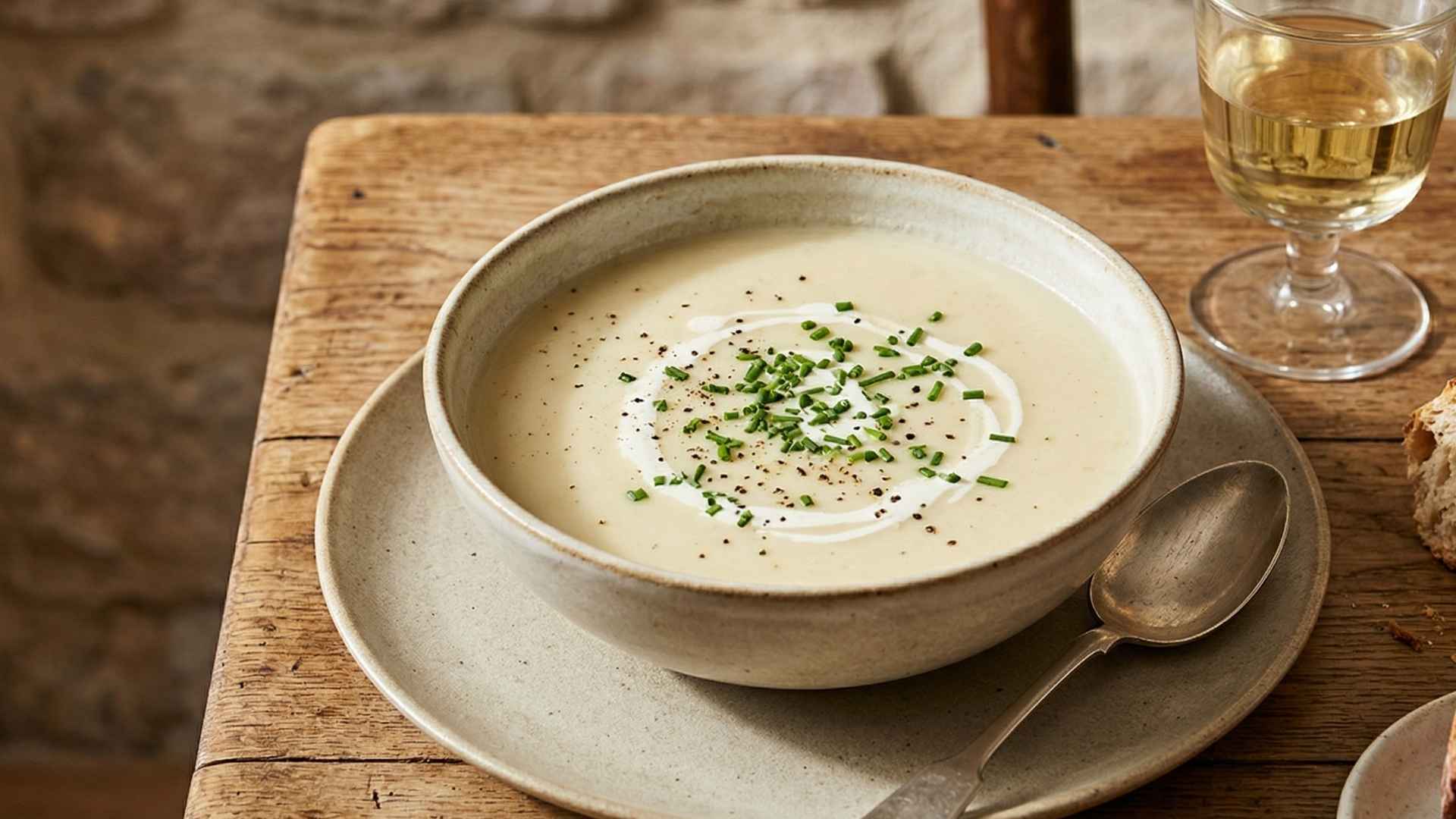 Vichyssoise glacée aux poireaux et pommes de terre Image