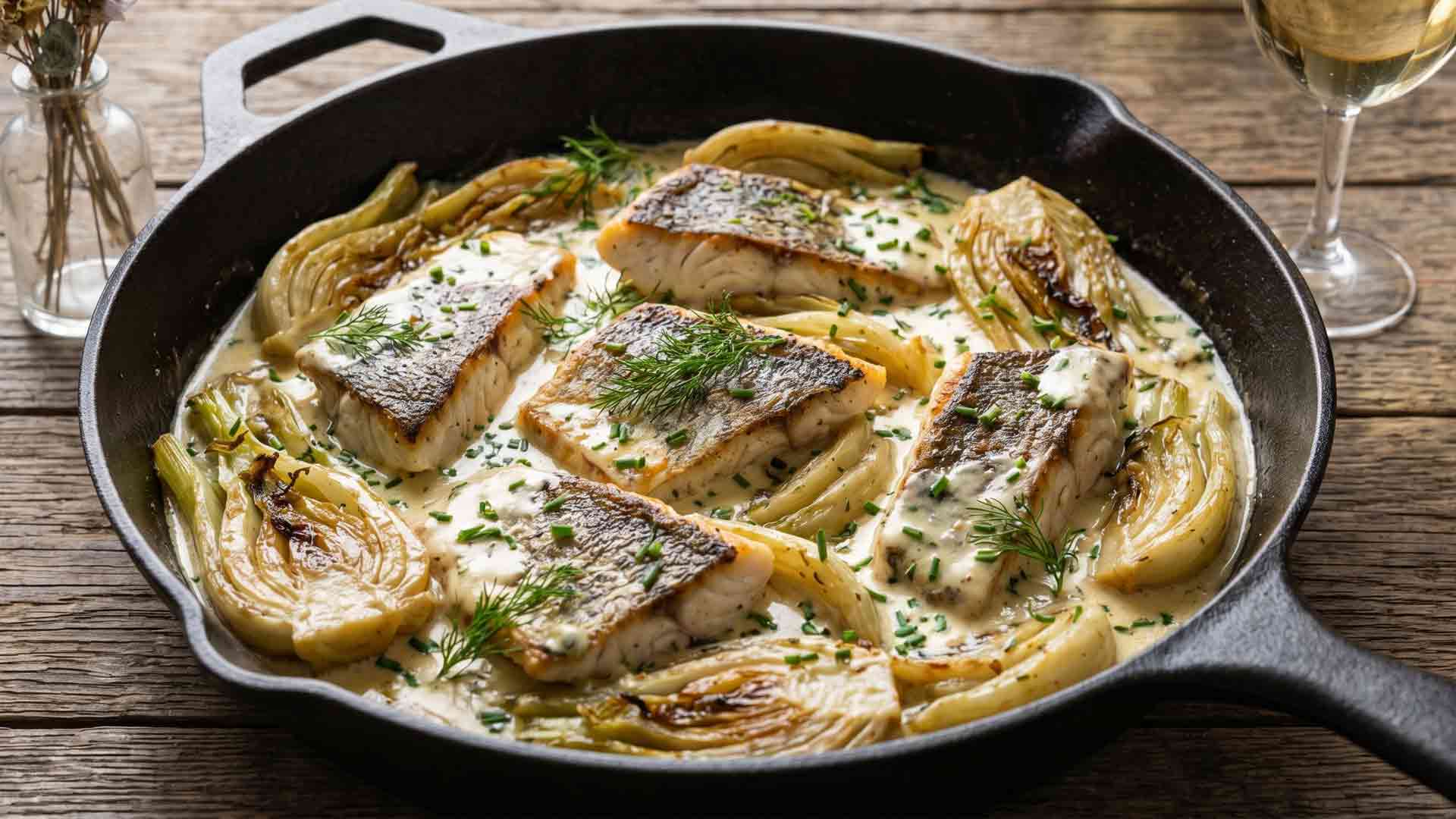 Sandre au beurre blanc et fenouil Image