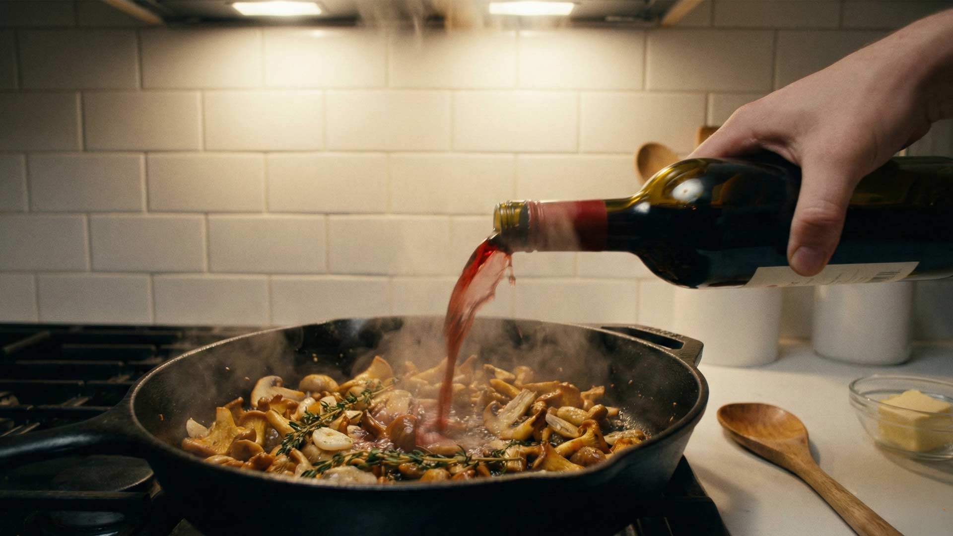 Sauce au vin rouge champignon Image