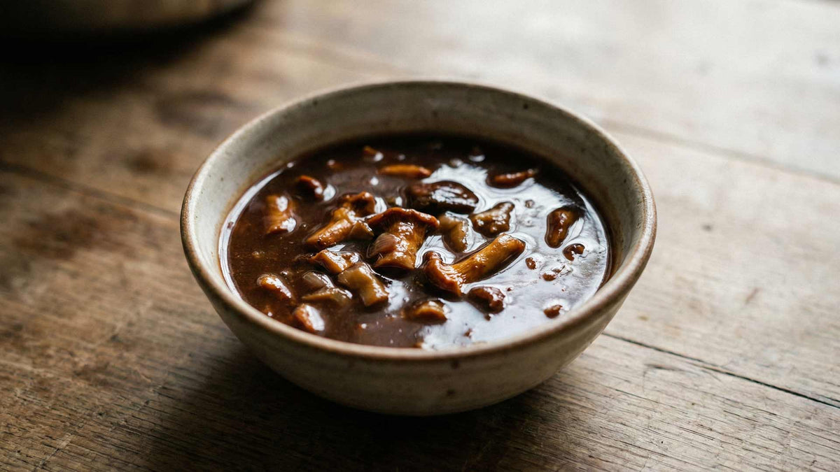 Sauce chasseur au vin rouge et champignons