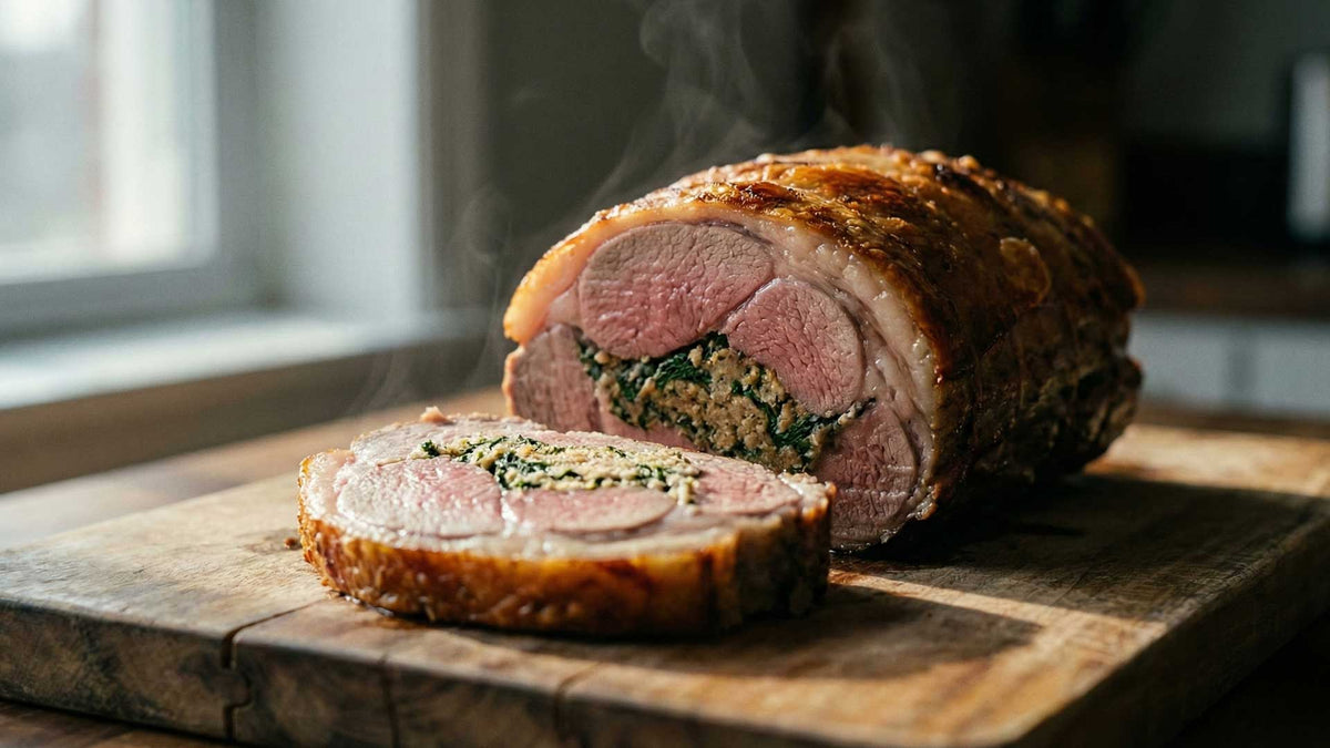 Selle d'agneau farcie