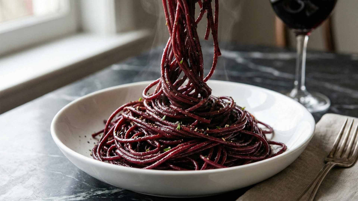 Spaghetti au vin rouge