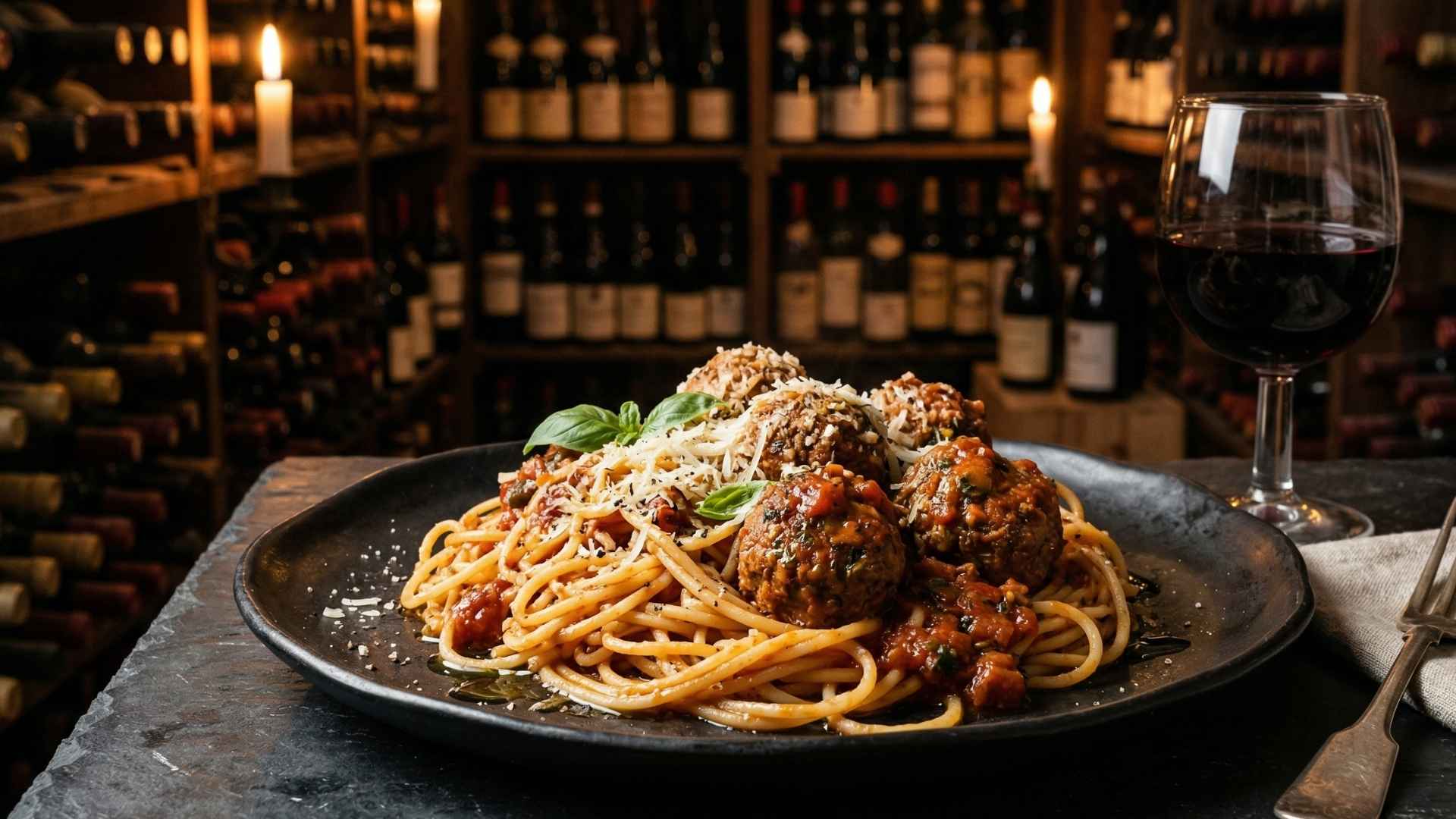 Spaghetti aux boulettes de viande à l'italienne