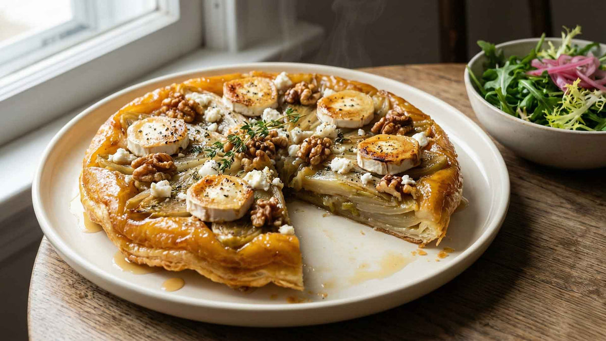 Tarte Tatin d'endives au chèvre et miel