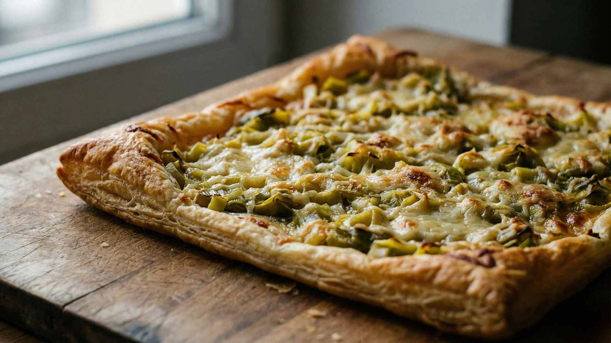 Tarte fine aux poireaux
