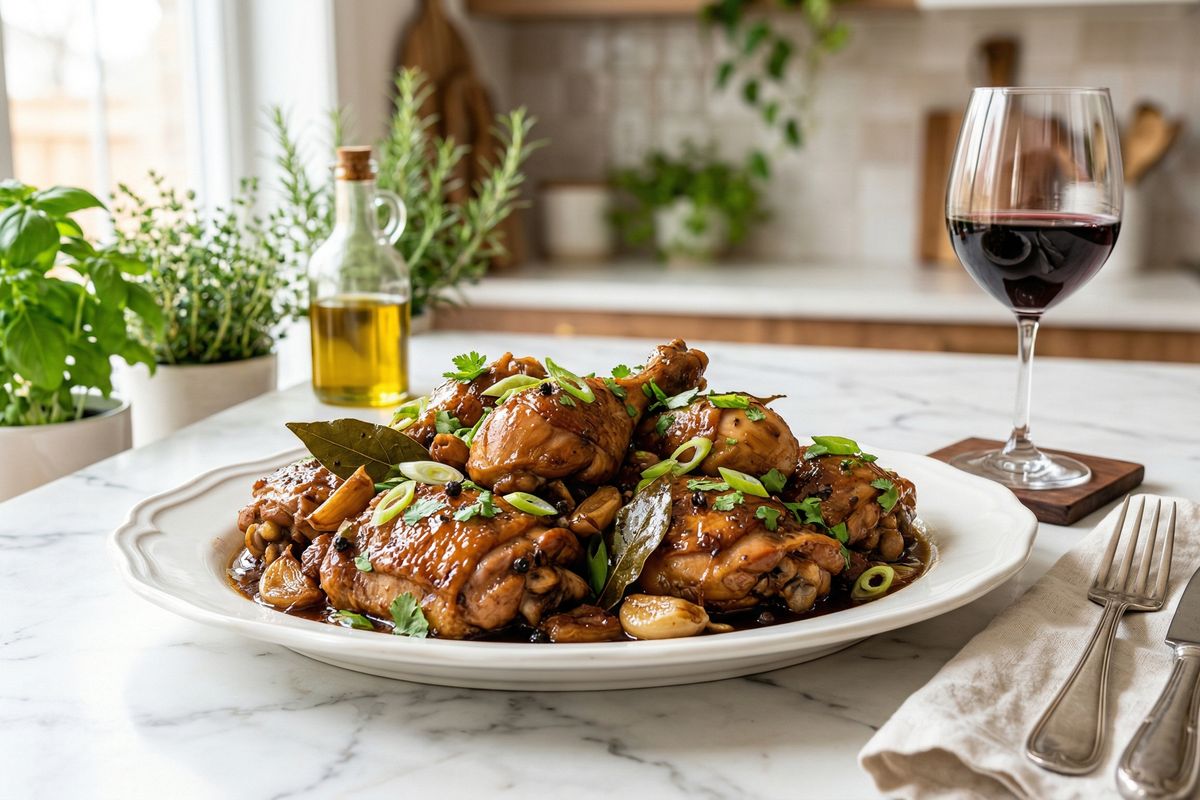 Adobo de poulet philippin au vinaigre et sauce soja