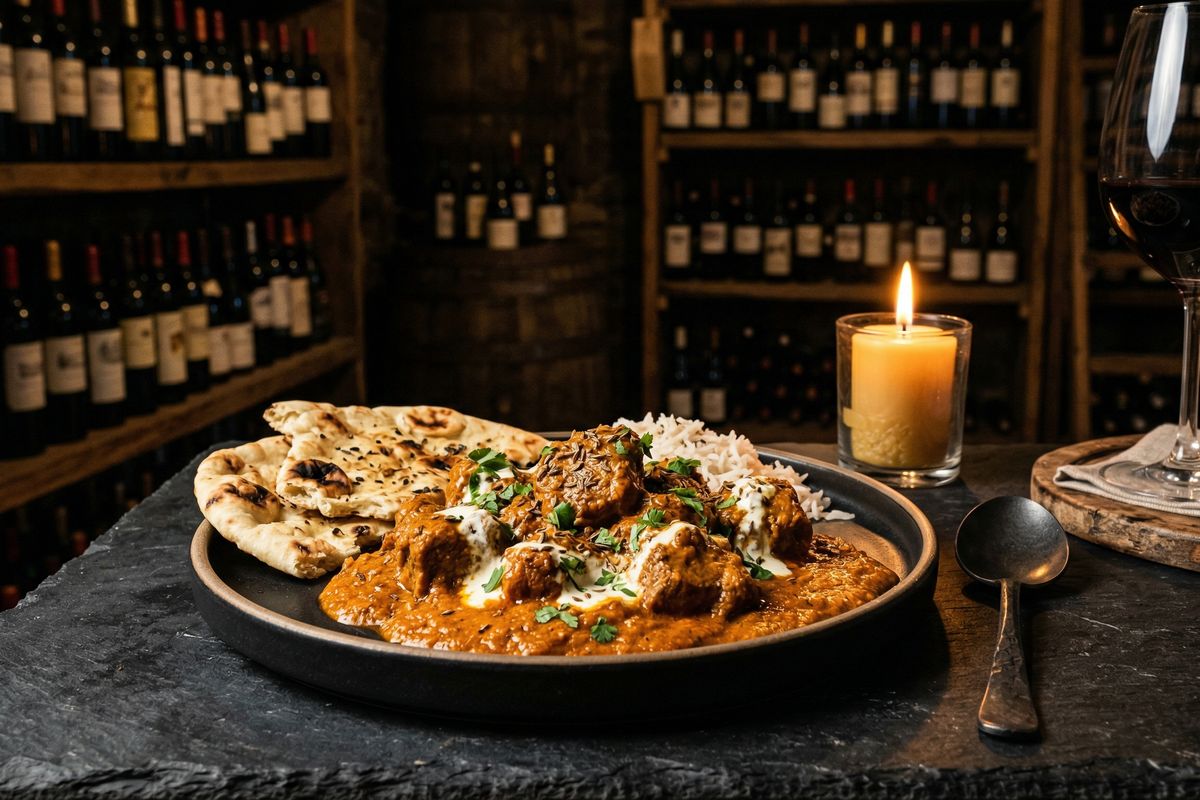 Agneau tikka masala aux épices indiennes et crème