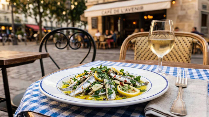 Anchois marinés au citron et persil