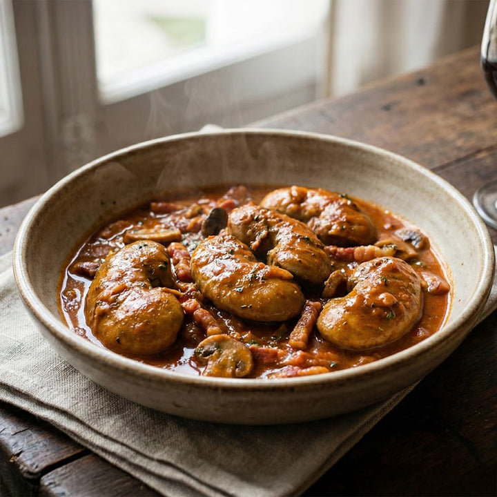Rognons de veau sauce tomate au vin blanc