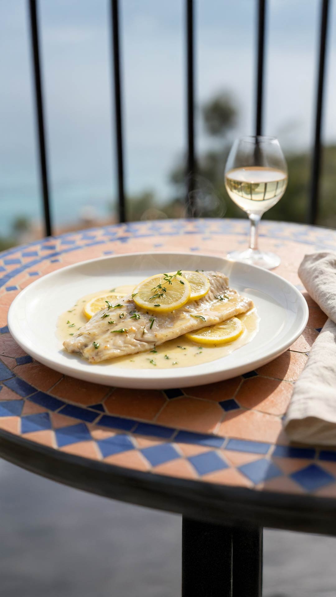 Bar au vin blanc et citron mobile