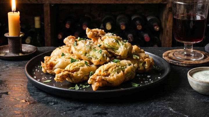 Beignets de fleurs de courgette à la menthe