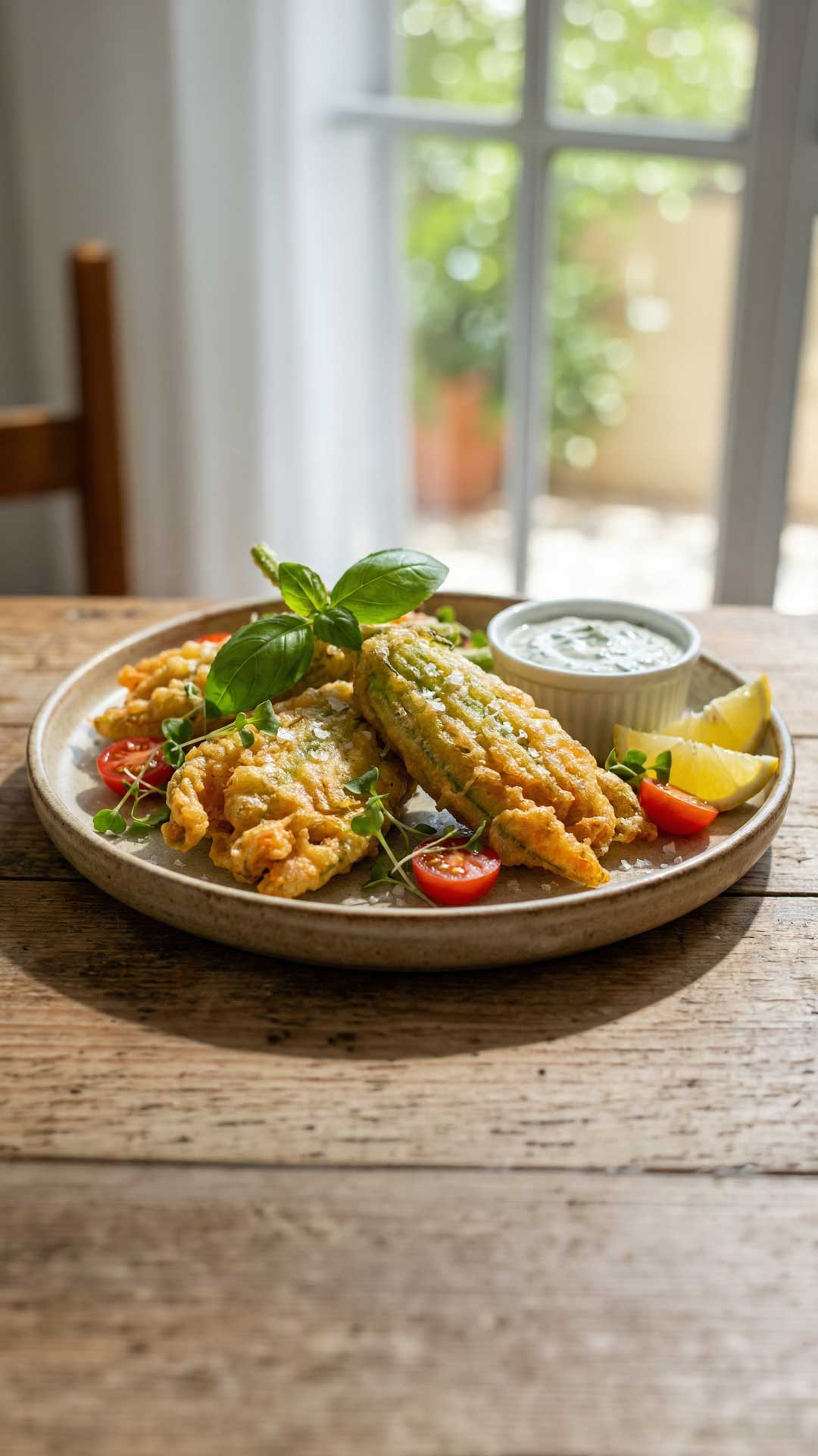 Beignets de fleurs de courgettes mobile
