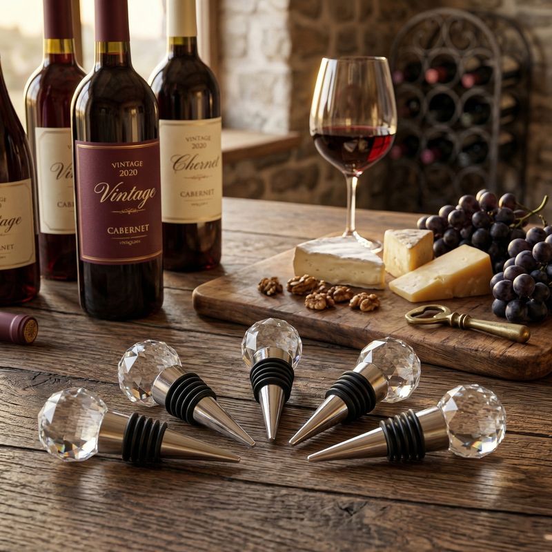 Bouchon en verre vin décor