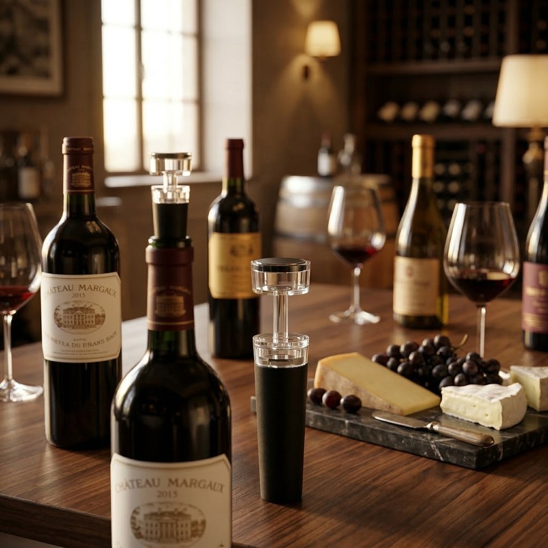 Bouchon pompe a vin décor