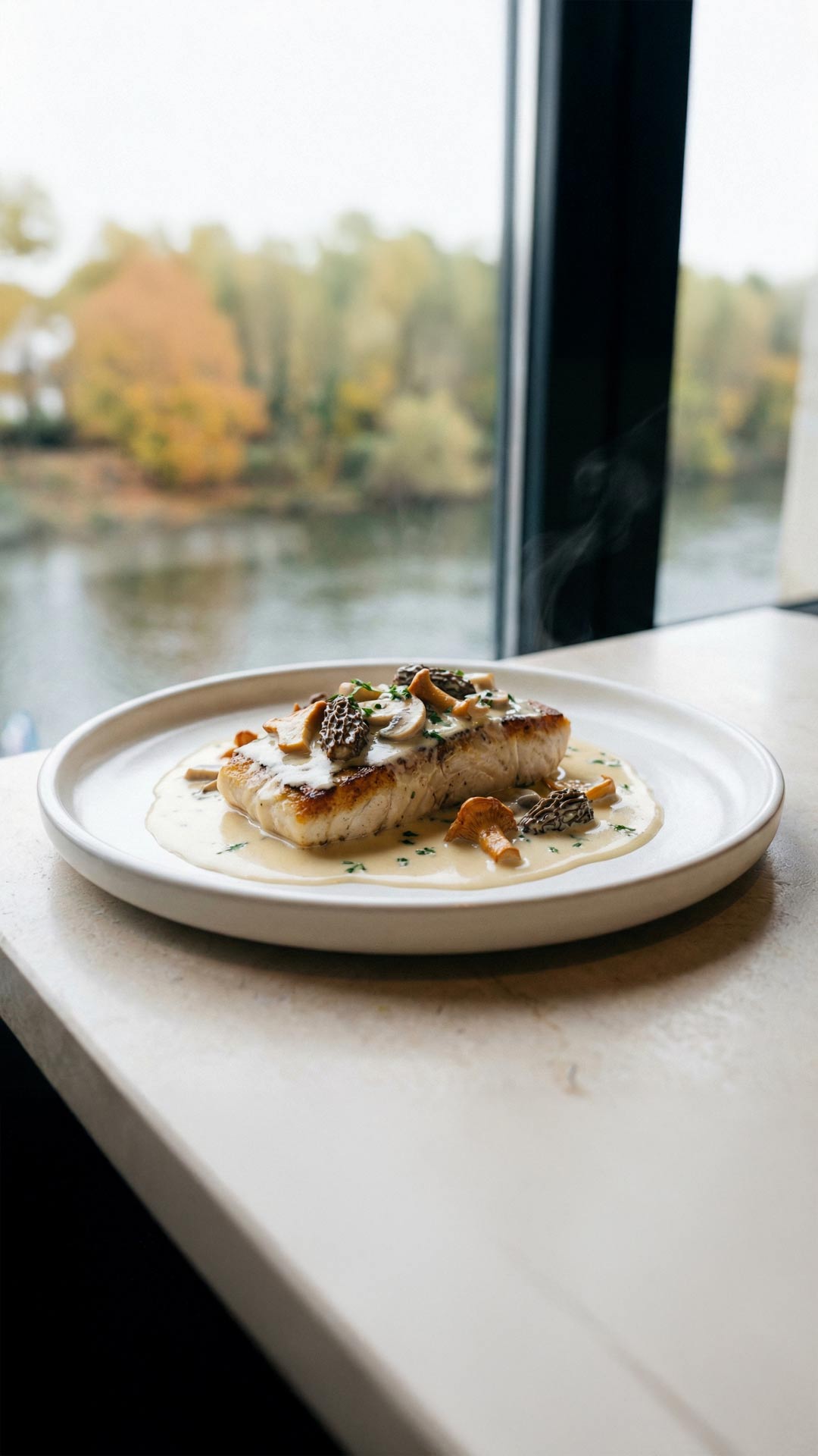 Brochet au four au vin blanc et champignons mobile