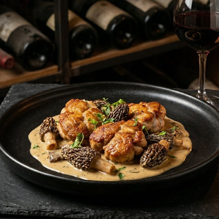 Croustillant de Ris de Veau aux Morilles des Bois et sa Crème Jurassienne