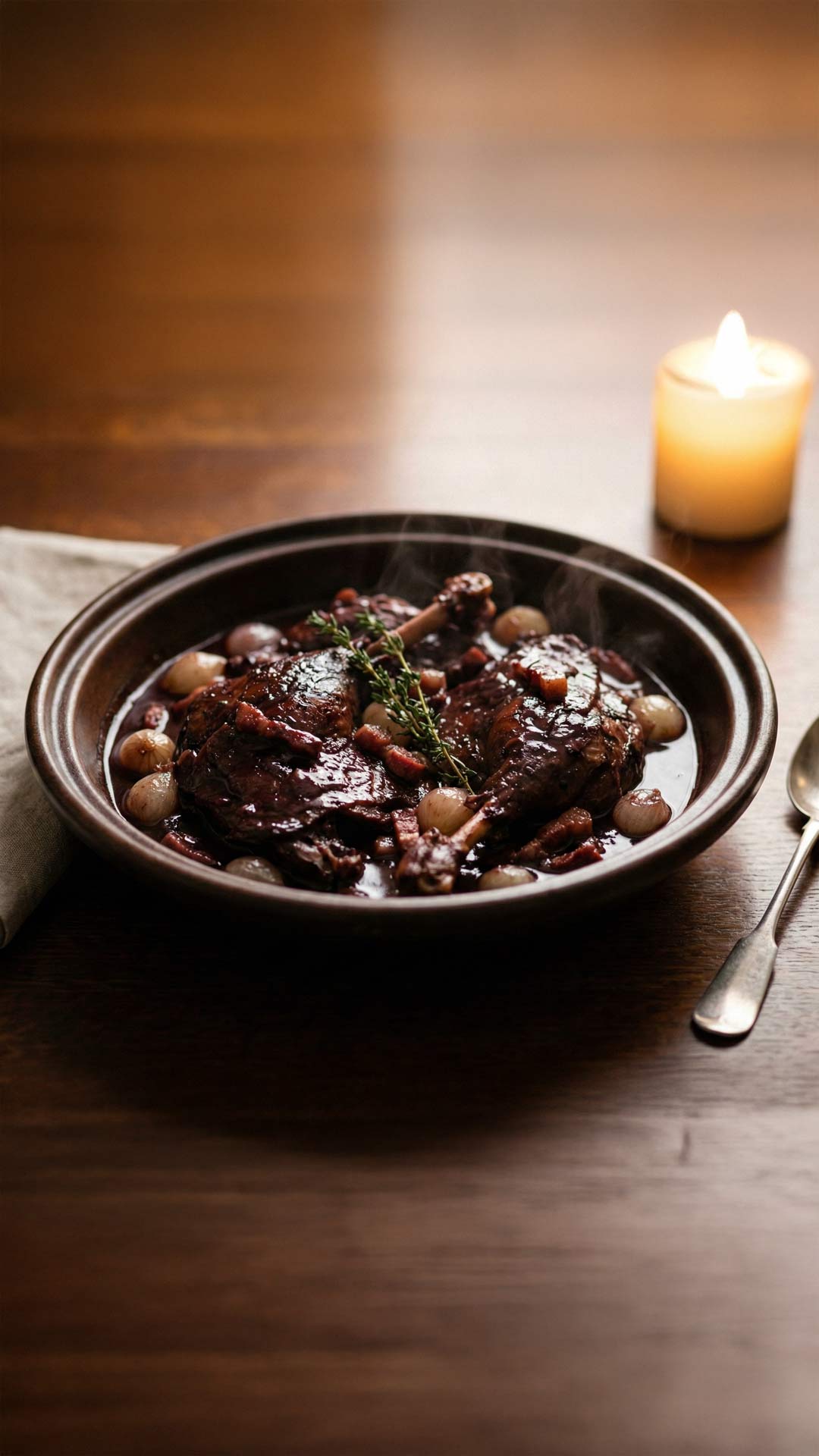 Canard en cocotte au vin rouge mobile