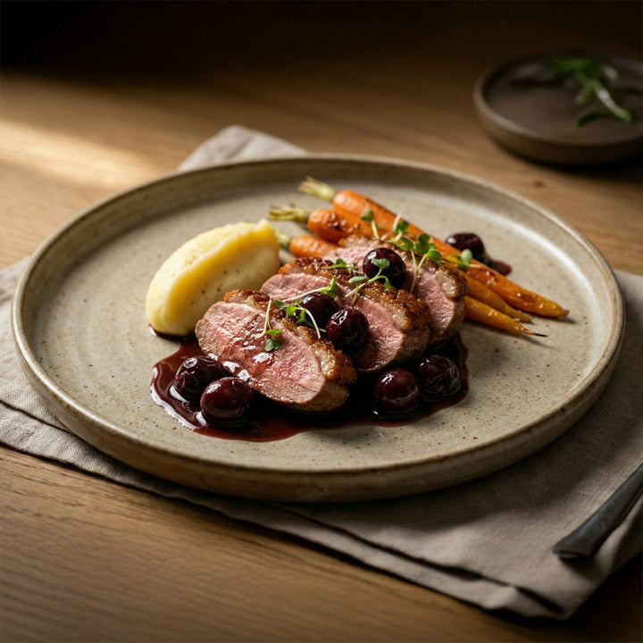 Filet de canard aux cerises griottes
