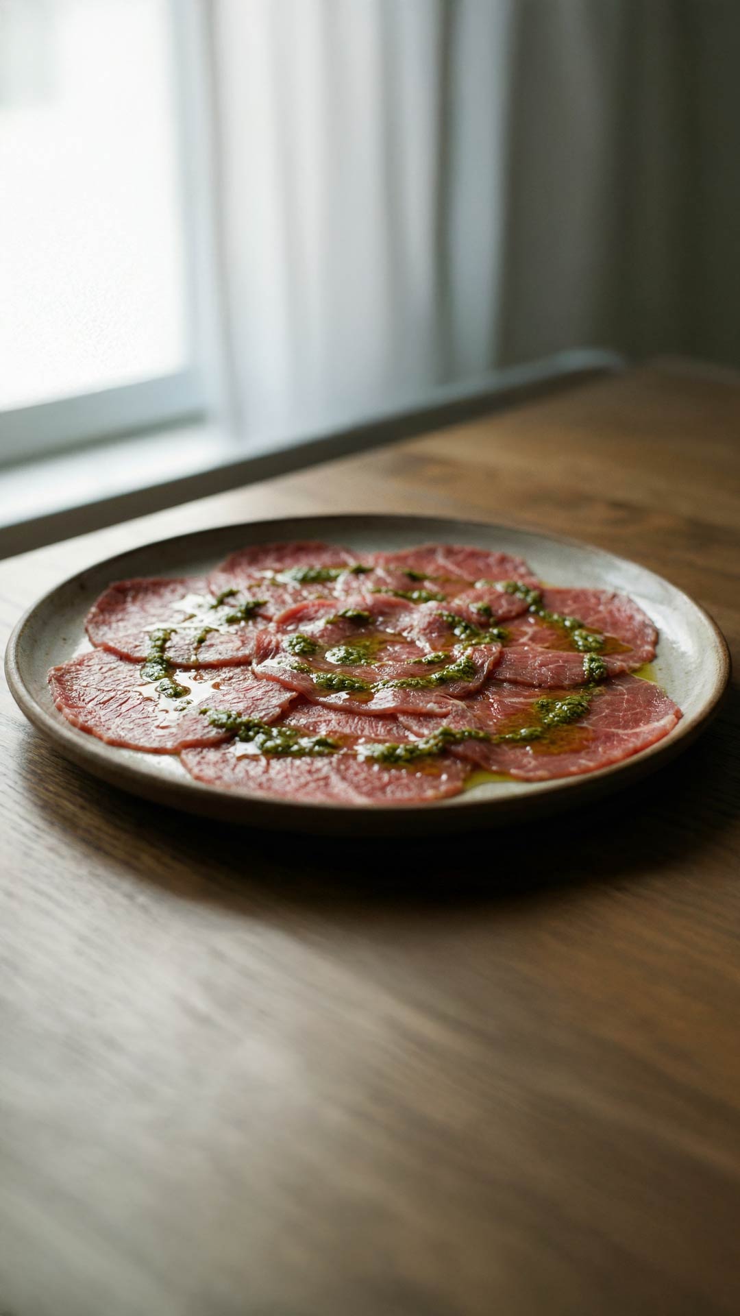 Carpaccio de bœuf au pesto mobile