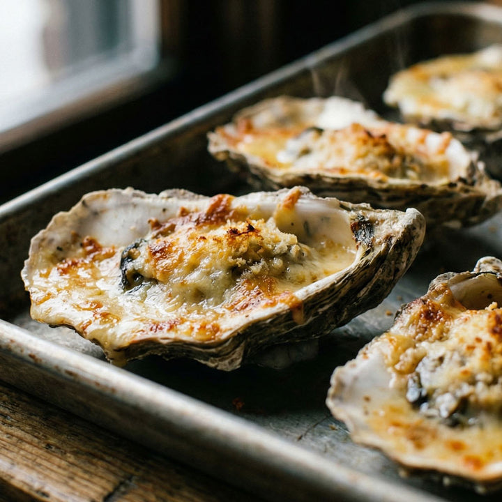 Huîtres chaudes gratinées