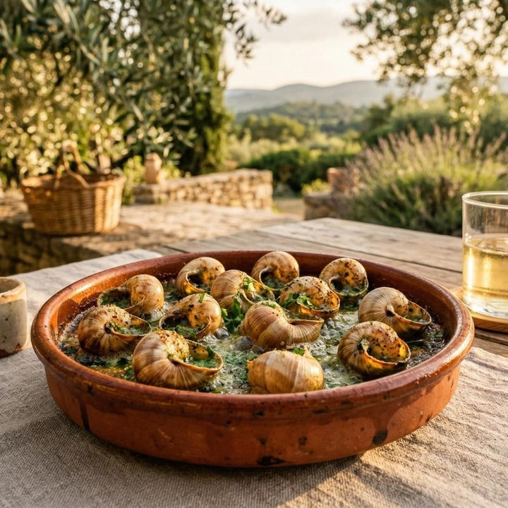 Gros escargots de bourgogne farcis au beurre d'ail