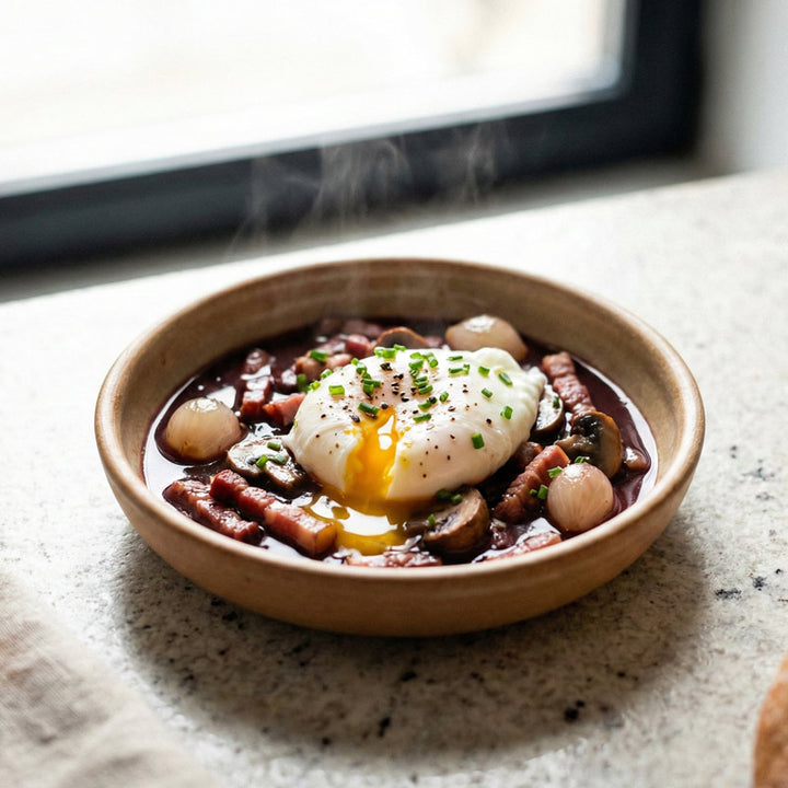 Oeufs au vin rouge