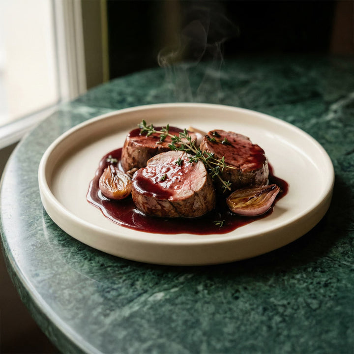 Filet mignon de porc au vin rouge