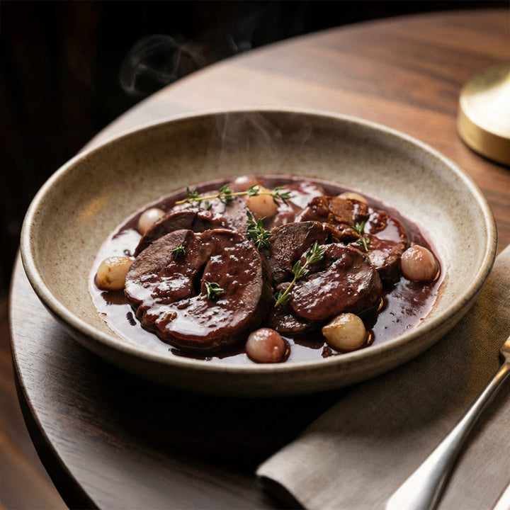 Cœur de porc au vin rouge