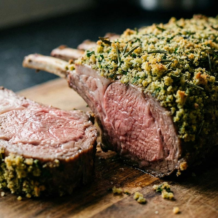 Carré d'agneau aux herbes en croûte