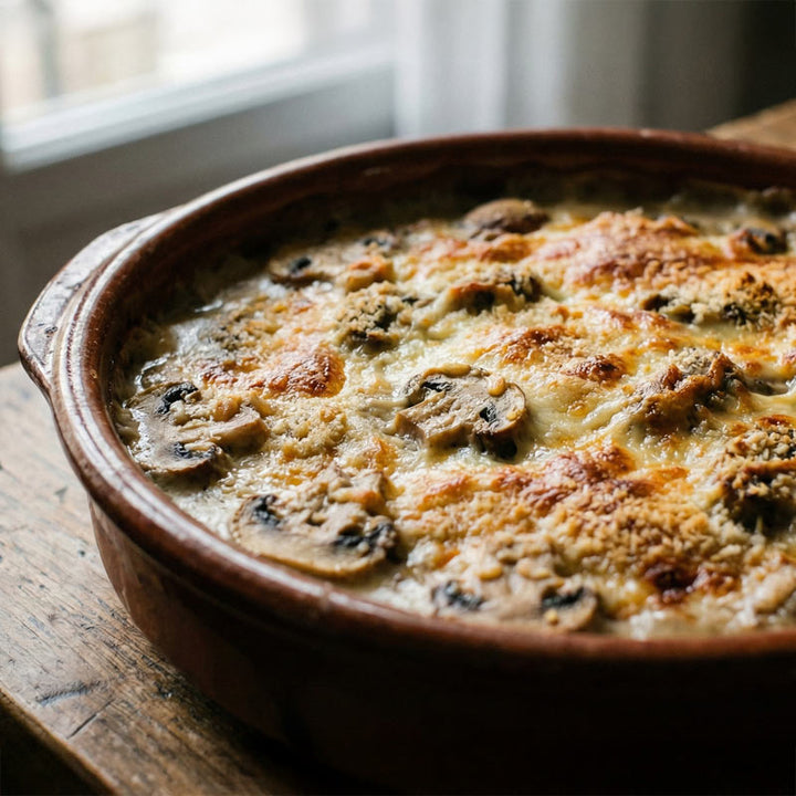 Gratin de champignons de paris