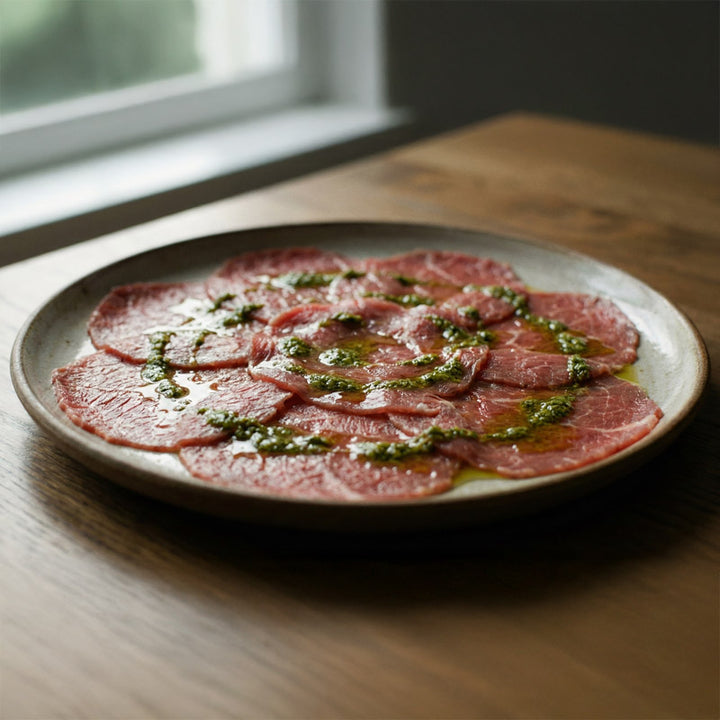 Carpaccio de bœuf au pesto